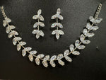 Silver-Plated & White CZ-Studded Jewellery Set