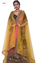 Women's net stone work shimmer lace dupatta