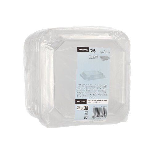 Starpak 25 Deckel für Lunchboxen PET eckig transparent