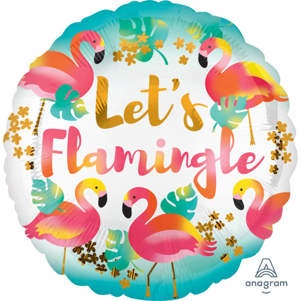 18"/Ø45cm Folienballon "Let's Flamingle"