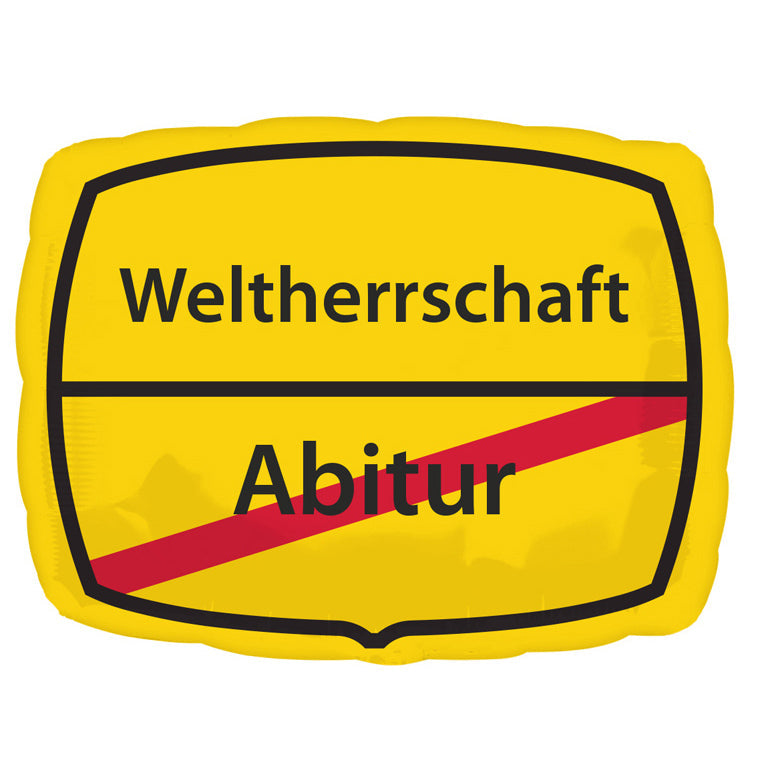 18"/Ø43cm Folienballon "Abitur Weltherrschaft"