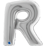 Riesenbuchstabe Folienballon 40"/102cm | Silber #R