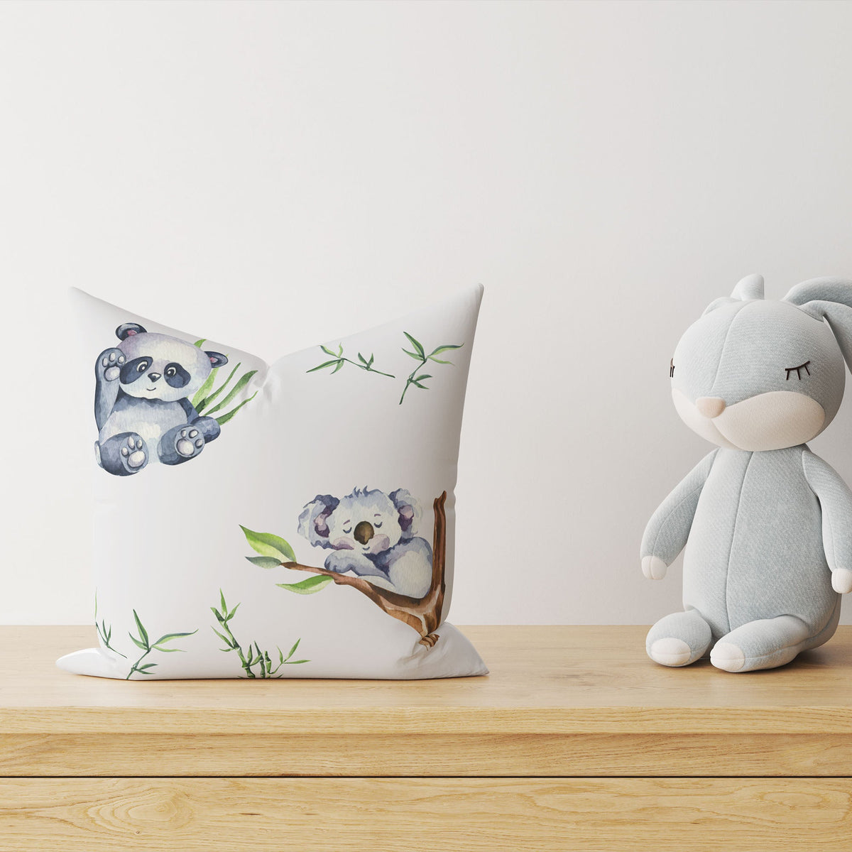 "Koala und Panda" Premium Kinder Dekokissen