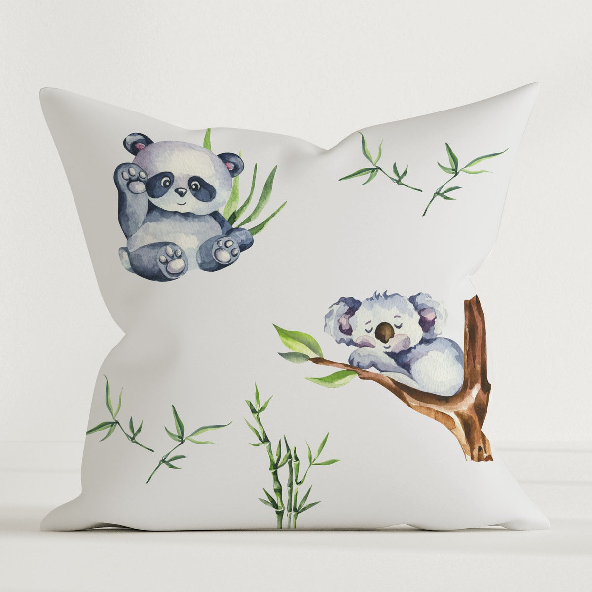 "Koala und Panda" Premium Kinder Dekokissen