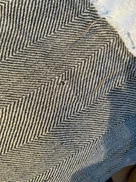 B-WARE - Kaschmirdecke mit Fischgratmuster - grau - 135 x 270cm