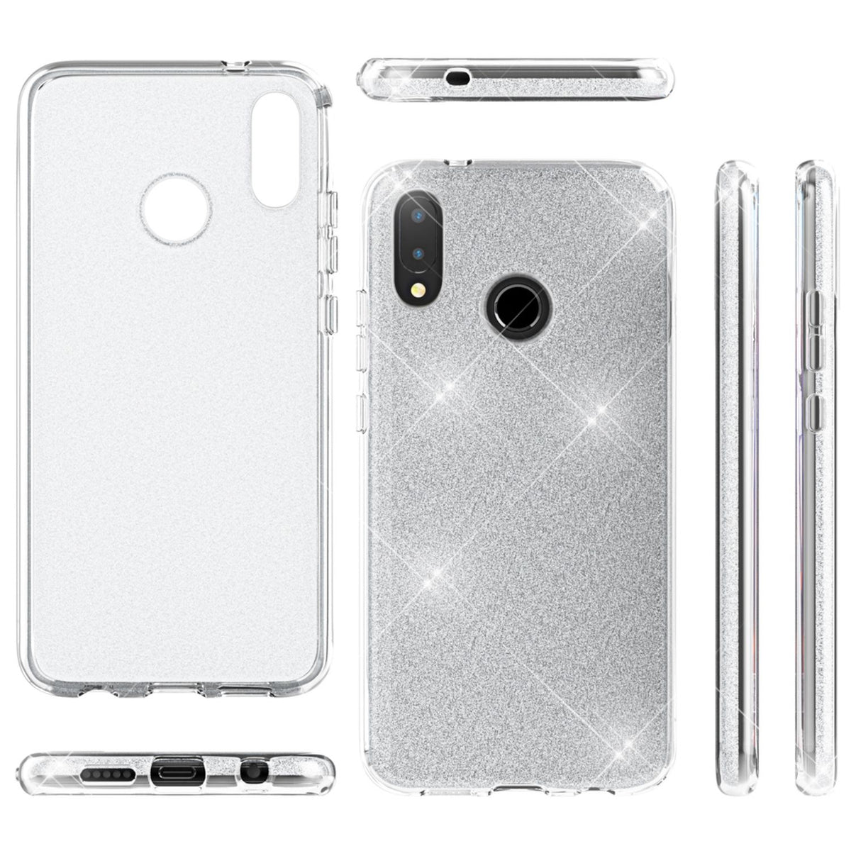NALIA Glitzerhülle für Huawei P20 Lite – Funkelnder Glitzer-Look & Grip – SHINEPOP (Silikon Case) – Marke aus Berlin