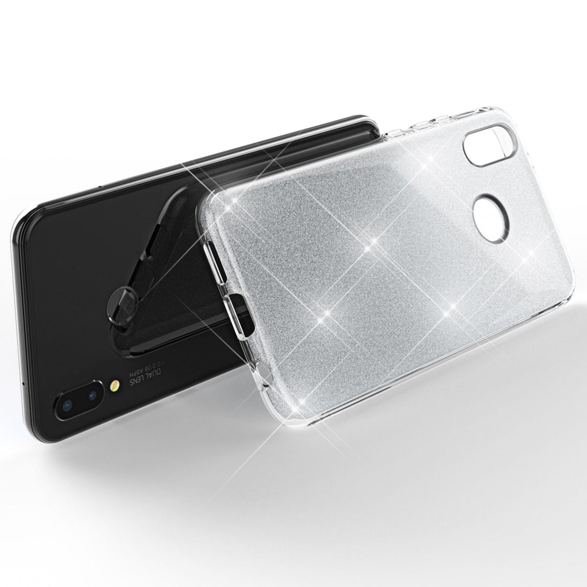 NALIA Glitzerhülle für Huawei P20 Lite – Funkelnder Glitzer-Look & Grip – SHINEPOP (Silikon Case) – Marke aus Berlin