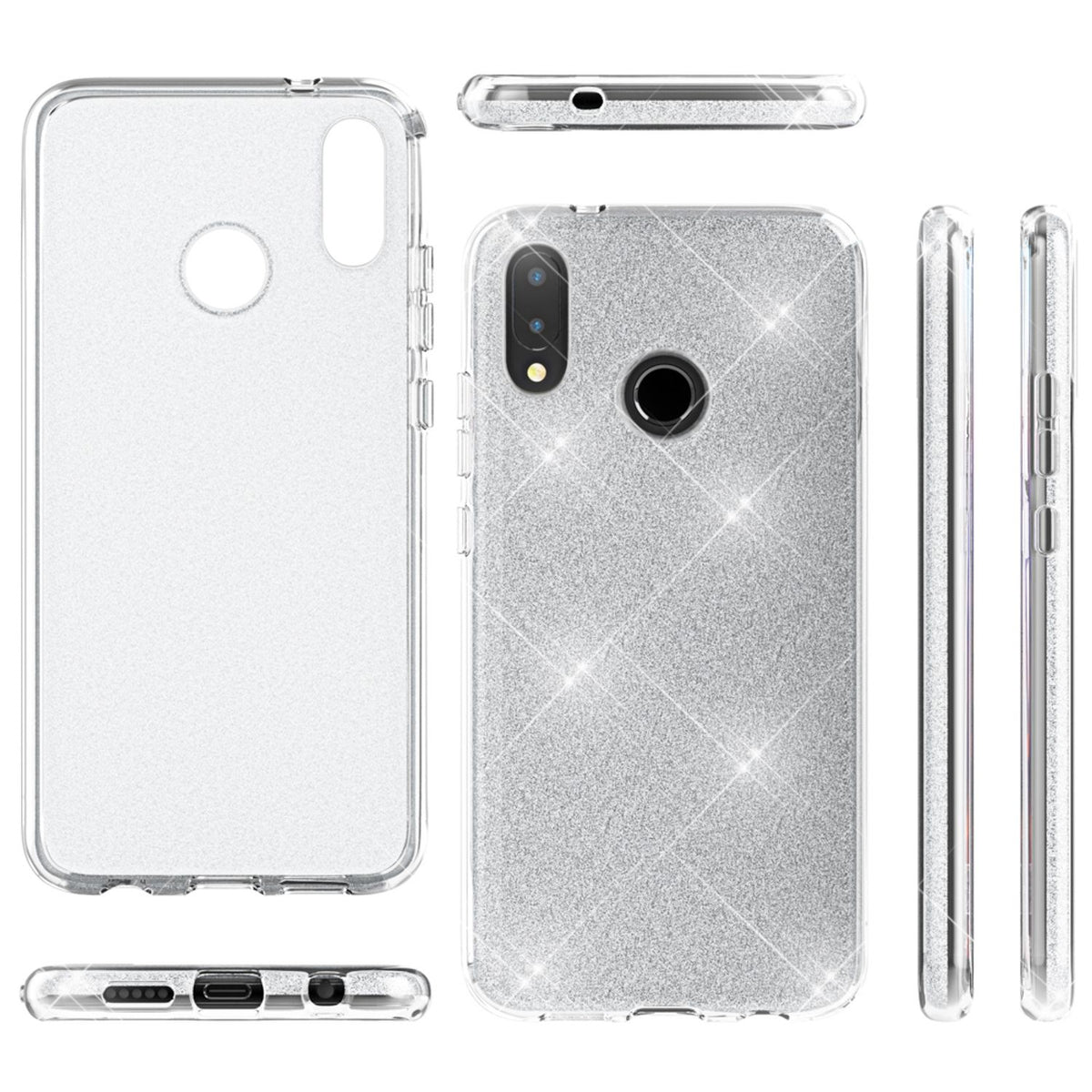 NALIA Glitzerhülle für Huawei P20 Lite – Funkelnder Glitzer-Look & Grip – SHINEPOP (Silikon Case) – Marke aus Berlin