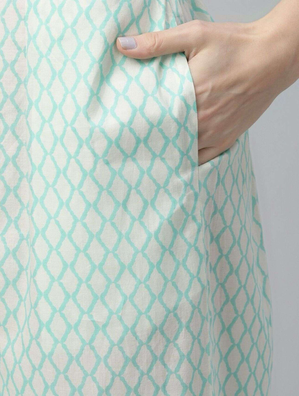 Women Green Printed Kurta with Palazzos Dupatta