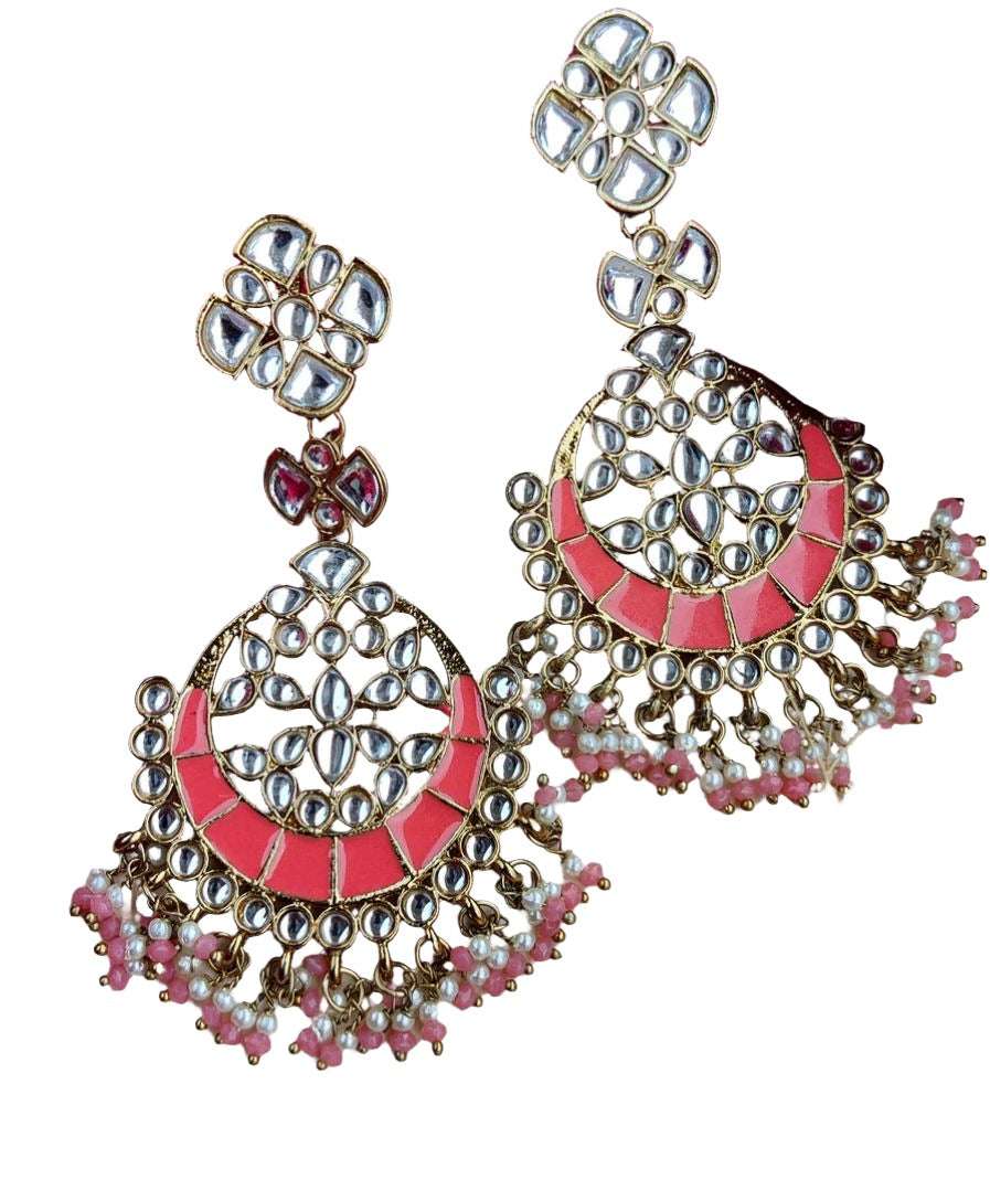 CHANDBALI EARRINGS - PEACH