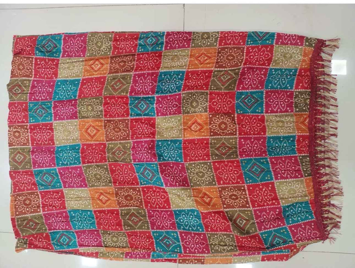 Multicoloured Printed Cotton Silk Dupatta