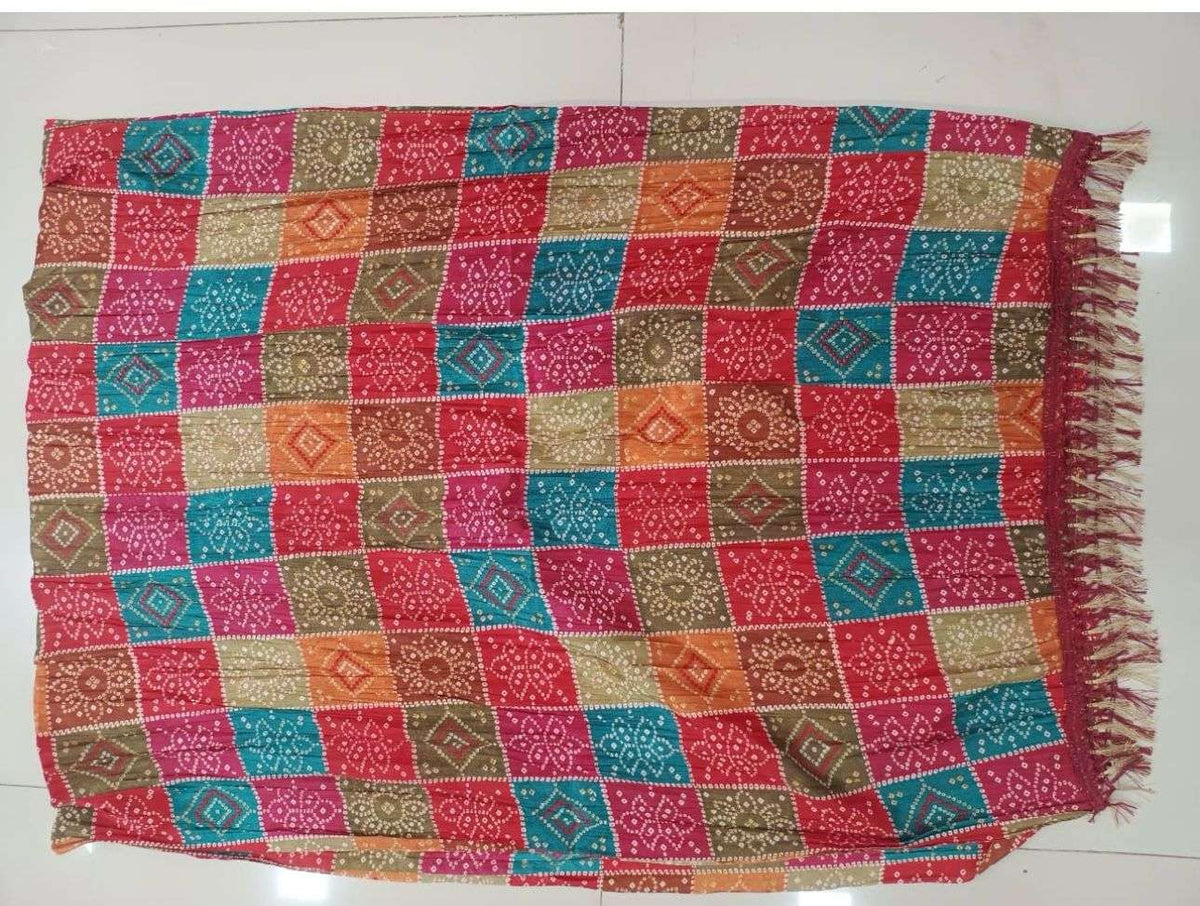 Multicoloured Printed Cotton Silk Dupatta