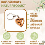 Schlüsselanhänger Schutzengel im Herz aus Olivenholz | Liebevoller Glücksbringer als Geschenk zur Taufe, Kommunion & Geburtstag Namma Markt