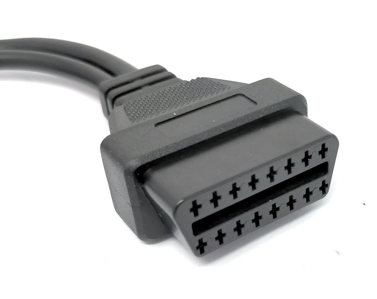 OBD Kabel 20 cm OBD 2 Buchse für Mitsubishi 12pin in Schwarz für Auto Diagnose | System-S