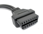 OBD Kabel 20 cm OBD 2 Buchse für Mitsubishi 12pin in Schwarz für Auto Diagnose | System-S