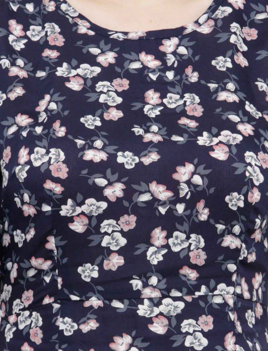Women Blue Printed A-Line Dress