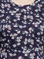 Women Blue Printed A-Line Dress