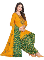 Women  Printed Thread Work Pure Cotton Kurta with Patiala & With Dupatta
