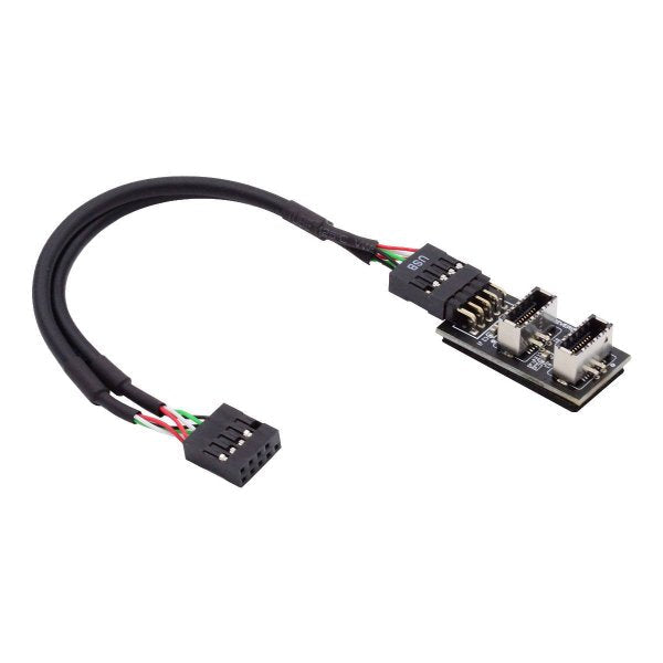 Front Panel Adapter 18 cm 2x USB 3.1 Typ E Buchse zu 2.0 9 Pin & 10 Pin Kabel | System-S