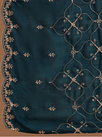 Yoke Design Sequinned Straight Kurta with Trousers & With Dupatta