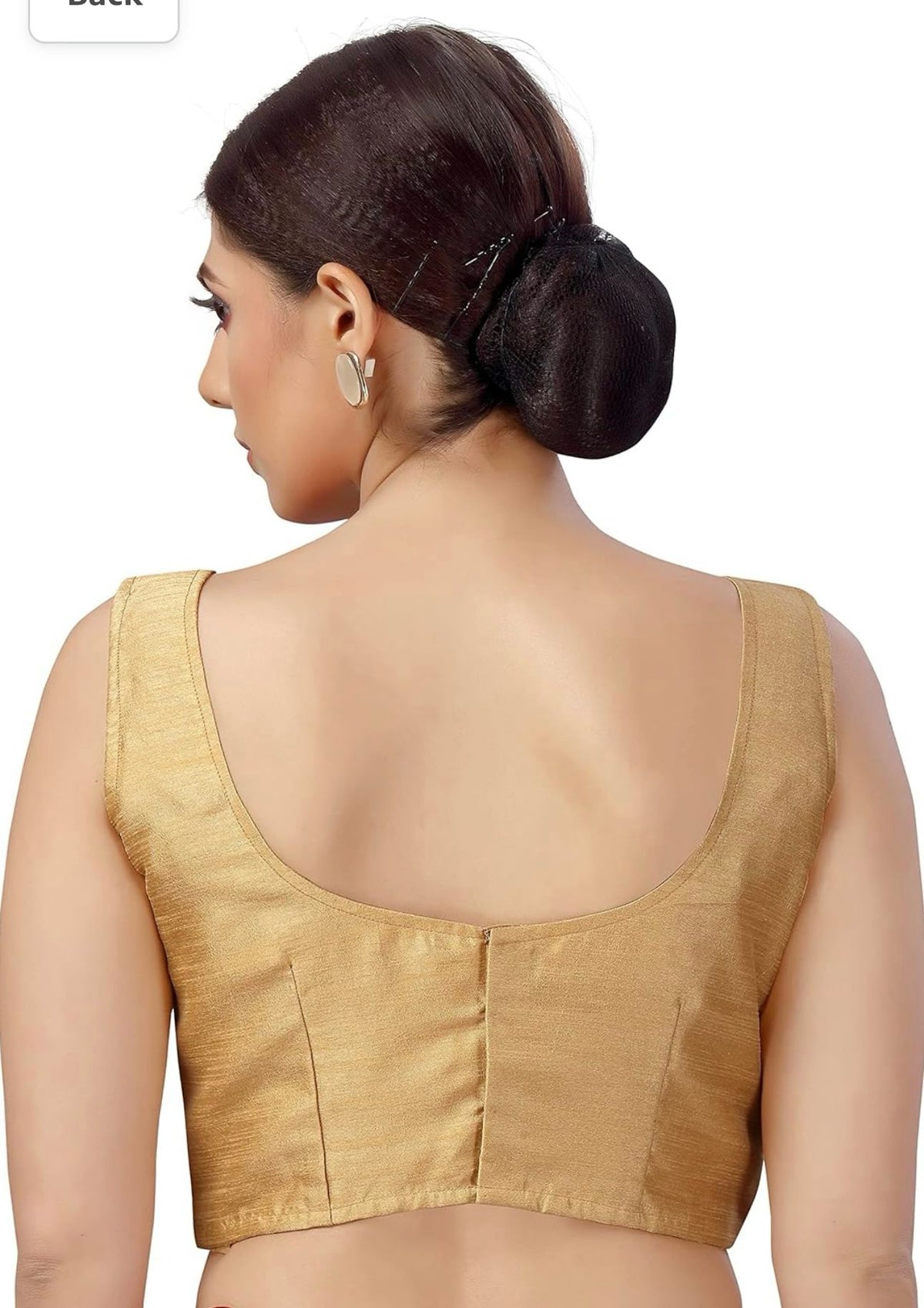 Women's Readymade Art Silk Sleeveless Saree Blouse(Golden)
