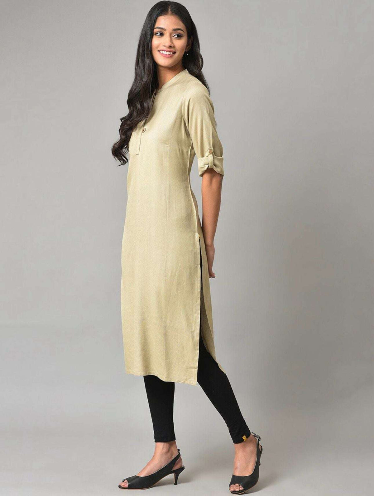 Mandarin Collar Straight Kurta