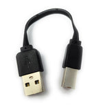 USB 2.0 Kabel 13 cm Typ B Stecker zu Typ A Stecker kurz flach in Schwarz | System-S