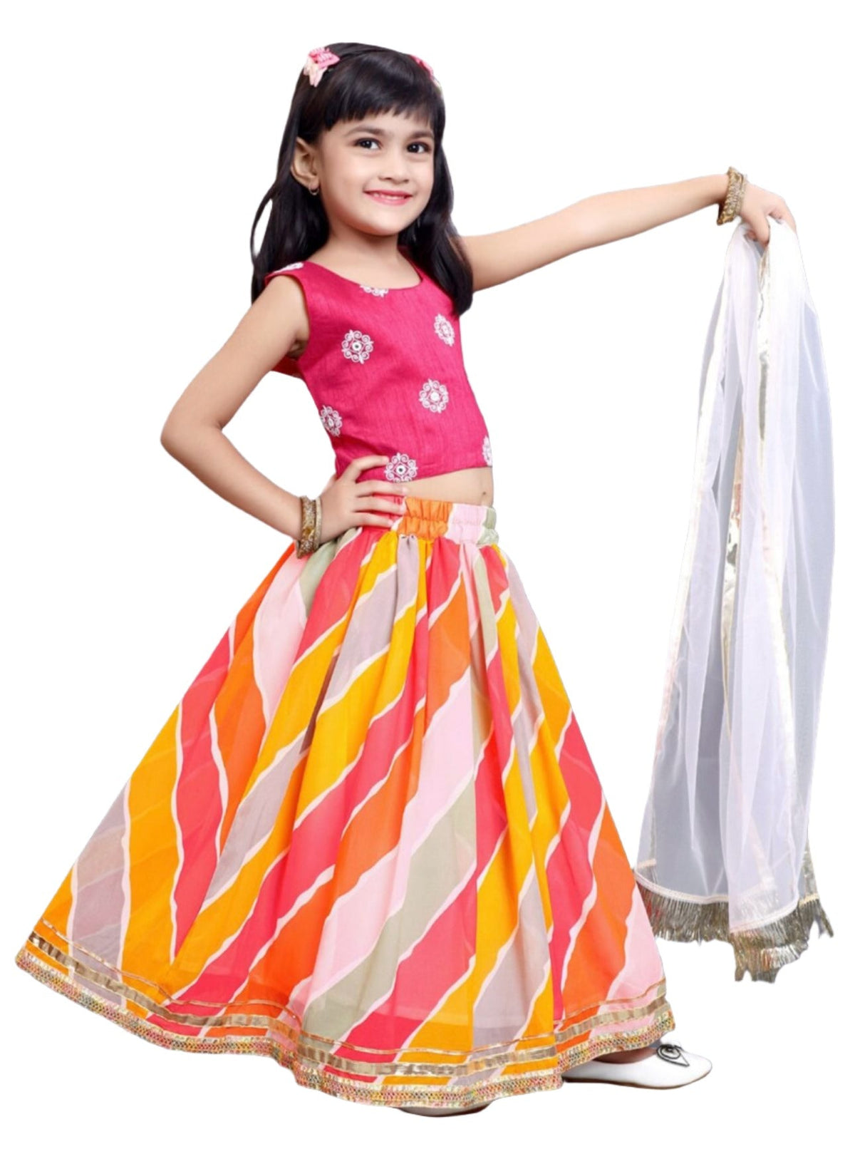 Lehenga & Blouse With Dupatta Embroidered in Germany
