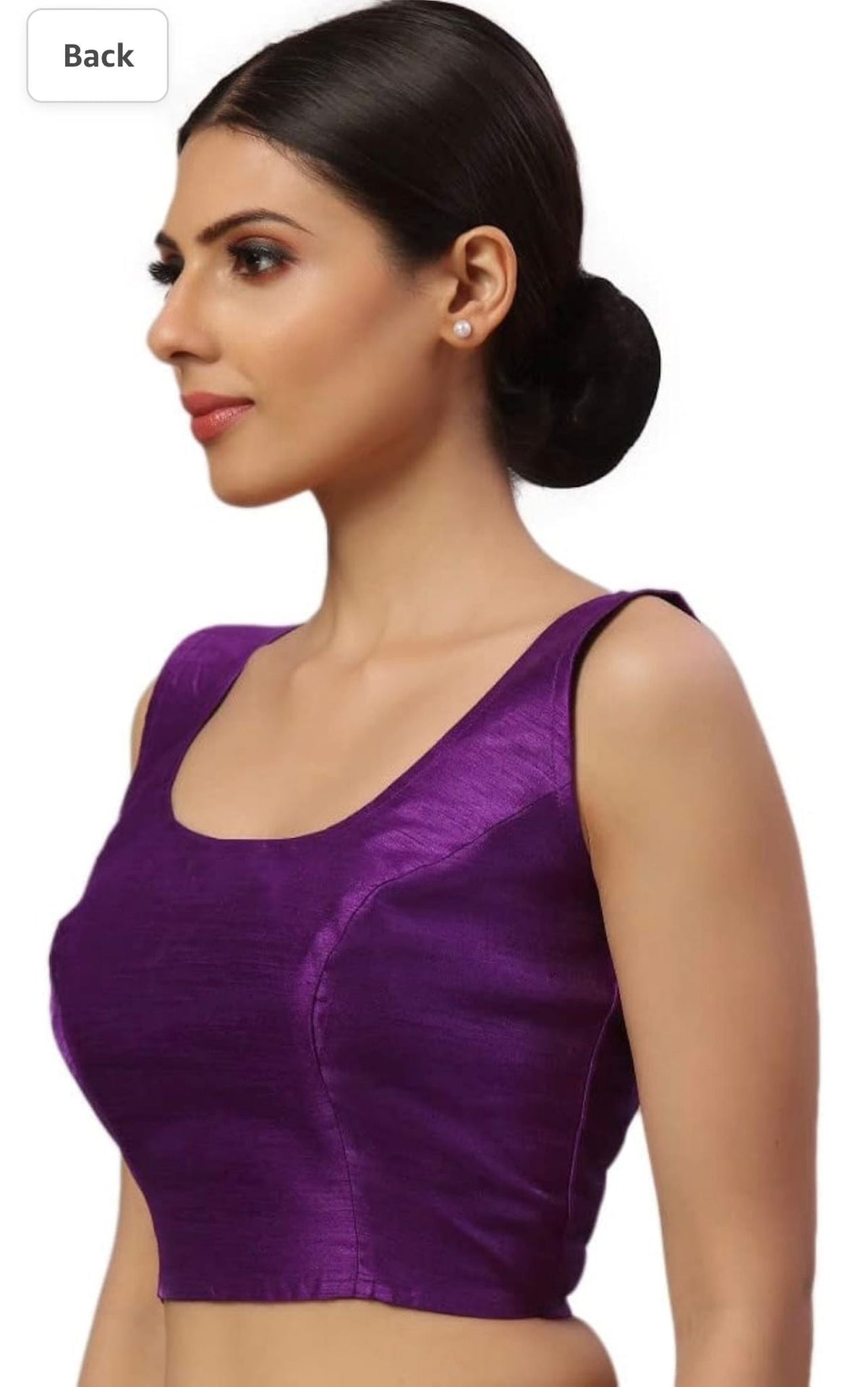 Women's Readymade Art Silk Sleeveless Saree Blouse(Purple)