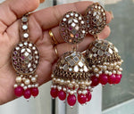 Mang Tikka With Jhumki Designer Mirror Cut
