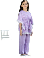 Kaftan Kurta with Palazzos for Girls Printed Round Neck