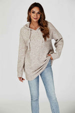 Knit Hoodie In Beige
