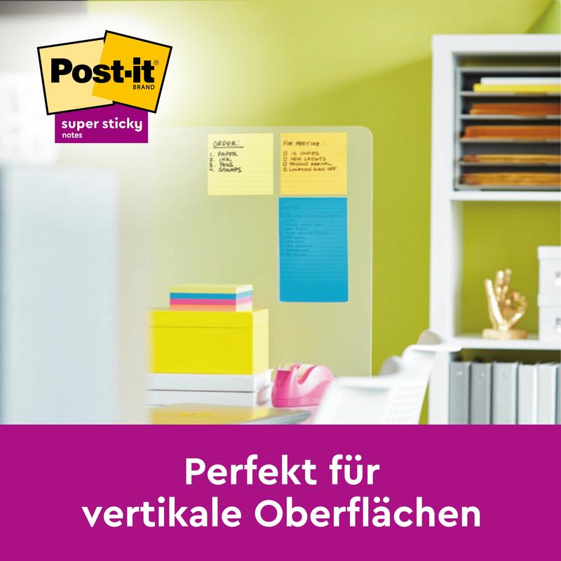 Post-it® Notes im Großformat, Gelb, Liniert, 101 mm x 101 mm, 300 Blatt/Block, 1 Block/Packung, 100% PEFC, SGSCH-PEFC-COC-110078 | Packung (1 Stück)