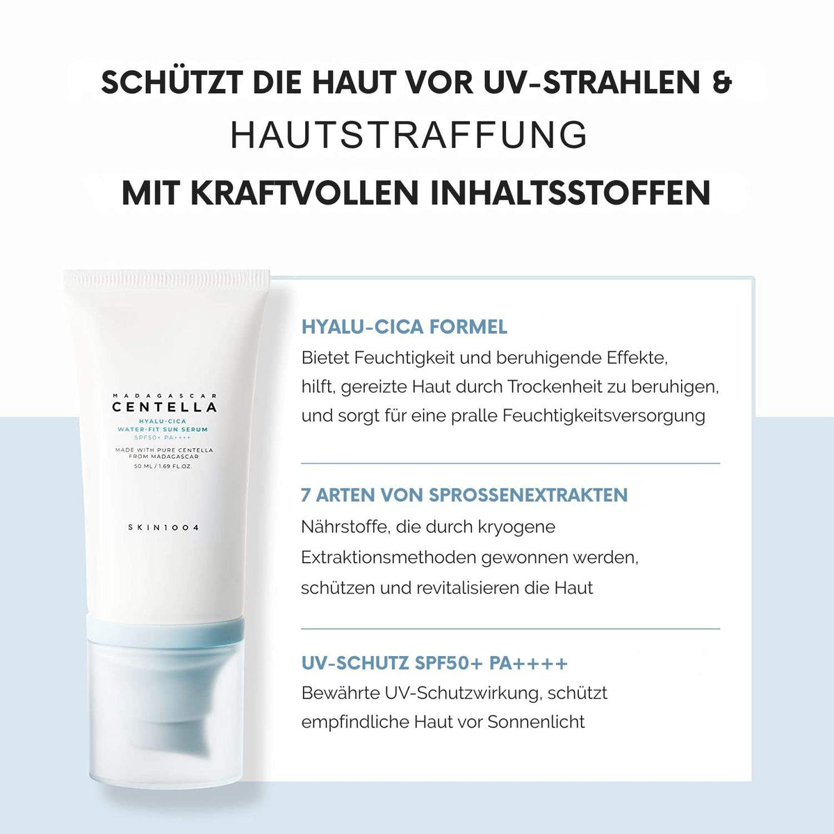 SKIN1004 Madagascar Centella Hyalu-Cica Water-Fit Sun Serum SPF50+