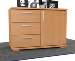 Nobis Kommode Bio Kiefer Massivholz 1-türig mit 3 Schubladen - 57 cm