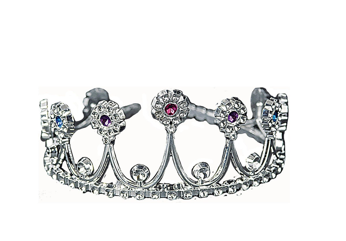 Tiara Diadem für Kinder | Silber bunt