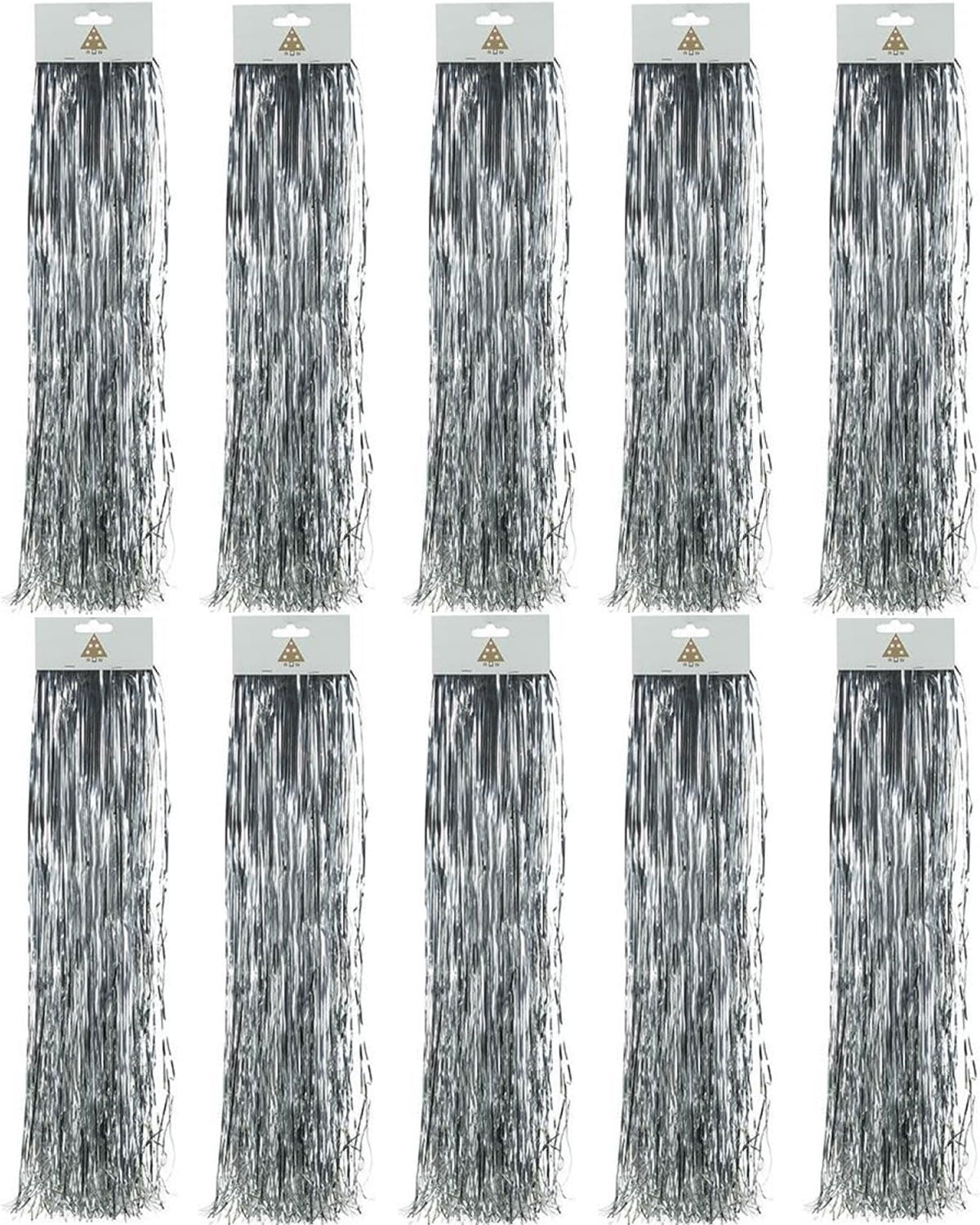 Lametta Glatt 48cm - Glanz Silber | 10er Set