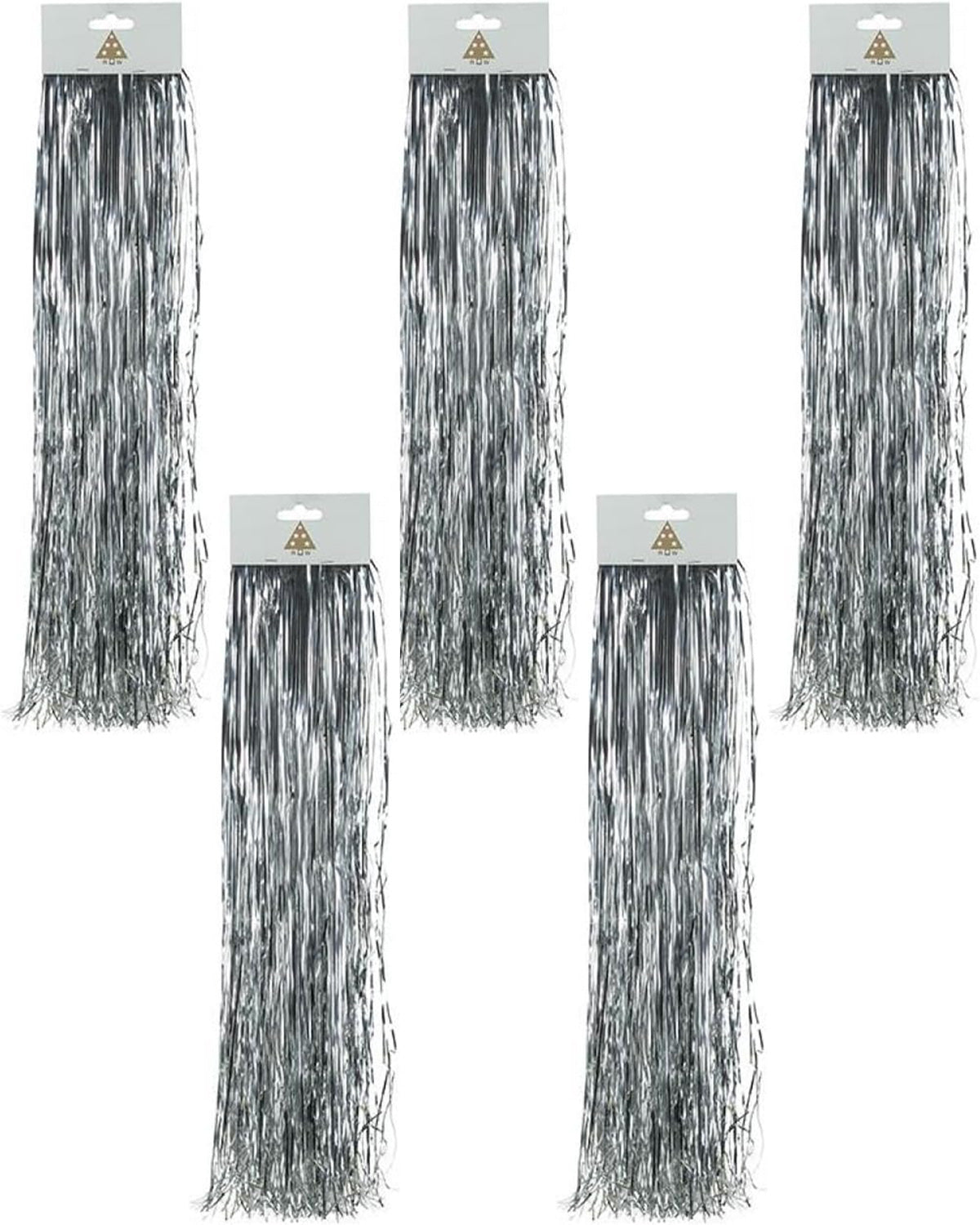 Lametta Glatt 48cm - Glanz Silber | 5er Set