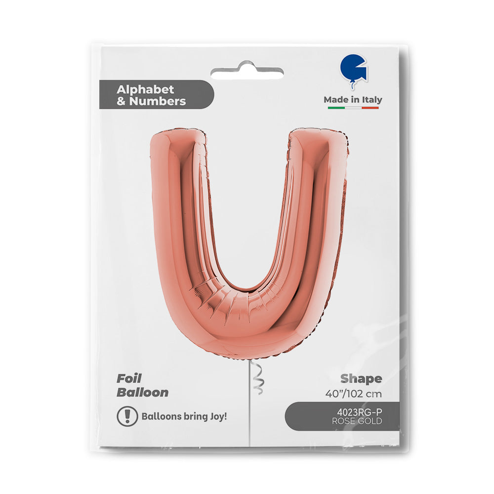 Riesenbuchstabe Folienballon 40"/102cm | Rosegold #U