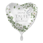 18"/Ø43cm Herz Folienballon  "Deine Taufe"