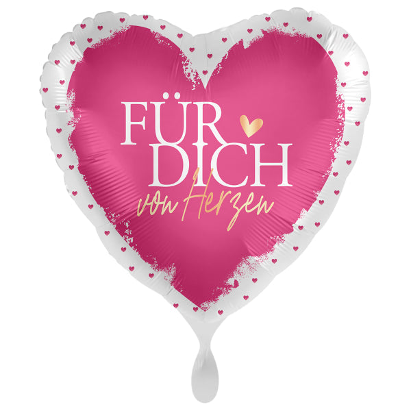 18"/Ø43cm Herz Folienballon  "Für Dich von Herzen"