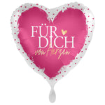 18"/Ø43cm Herz Folienballon  "Für Dich von Herzen"