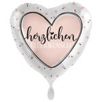 18"/Ø43cm Herz Folienballon "Herzlichen Glückwunsch"