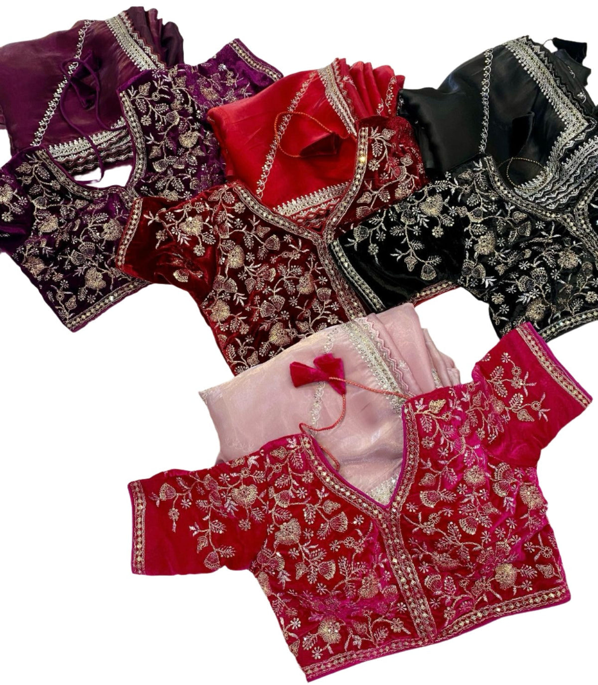 Jimmy Choo Organza Saree with Embroidered Stitched  blouse(Purple)