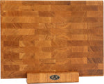 Hirnholz Schneidebrett Eiche 40x30x3cm – Abgerundet mit Holzständer Namma Markt