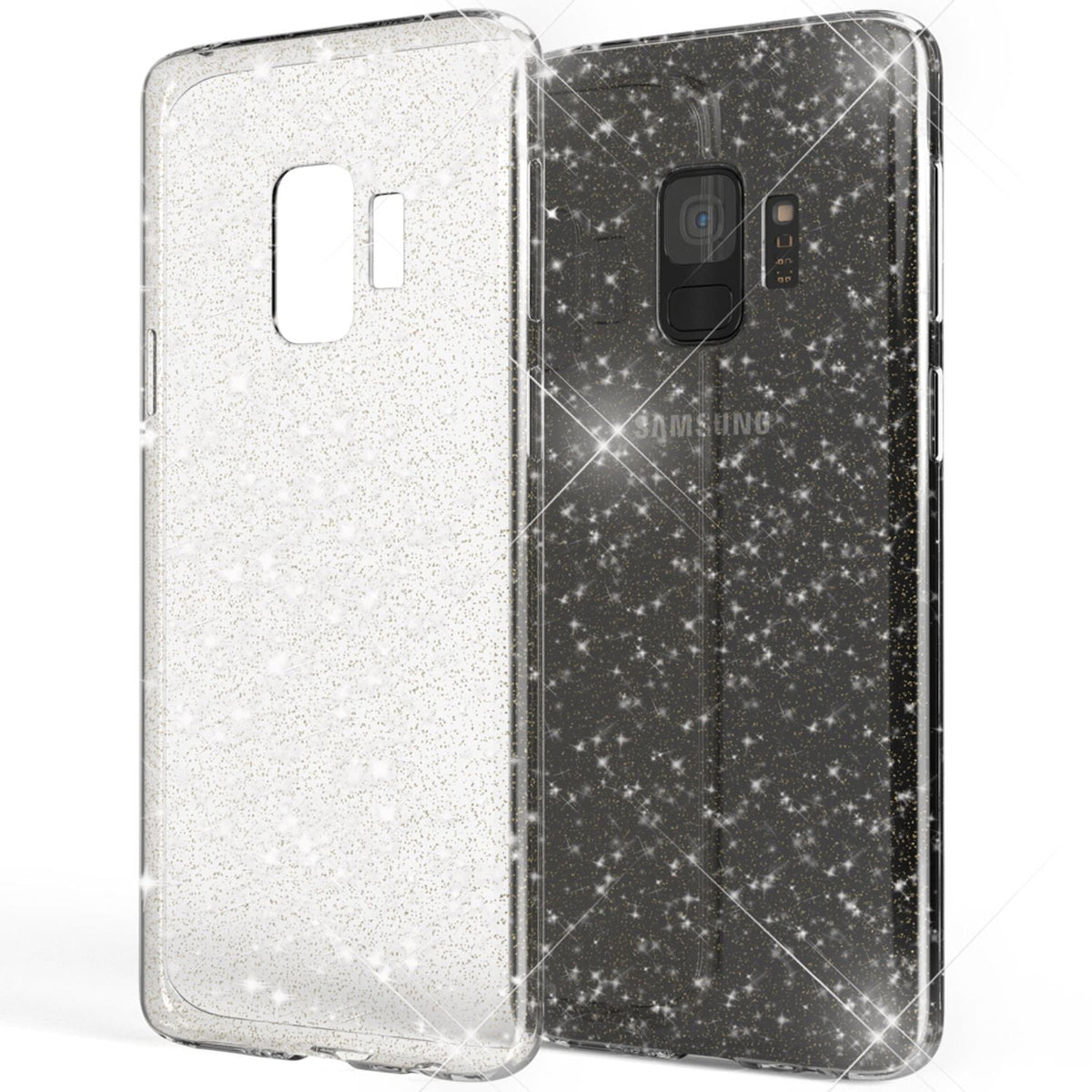 NALIA Glitzerhülle für Samsung Galaxy S9 – Funkelndes Silikon Case – DAZZLIN (Transparent & Stoßfest) – Marke aus Berlin