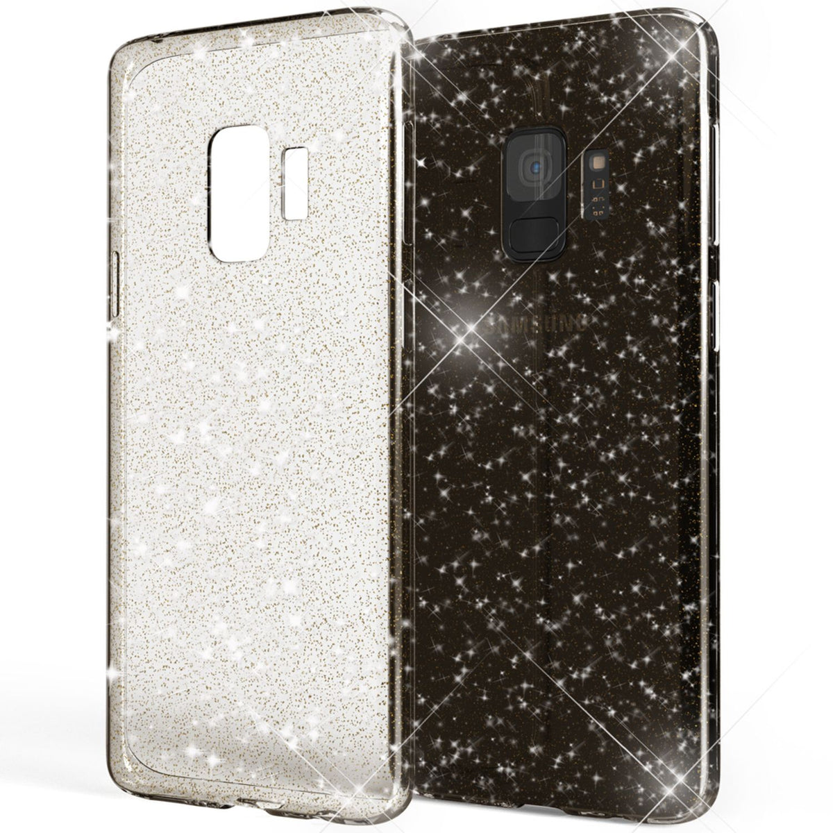 NALIA Glitzerhülle für Samsung Galaxy S9 – Funkelndes Silikon Case – DAZZLIN (Transparent & Stoßfest) – Marke aus Berlin