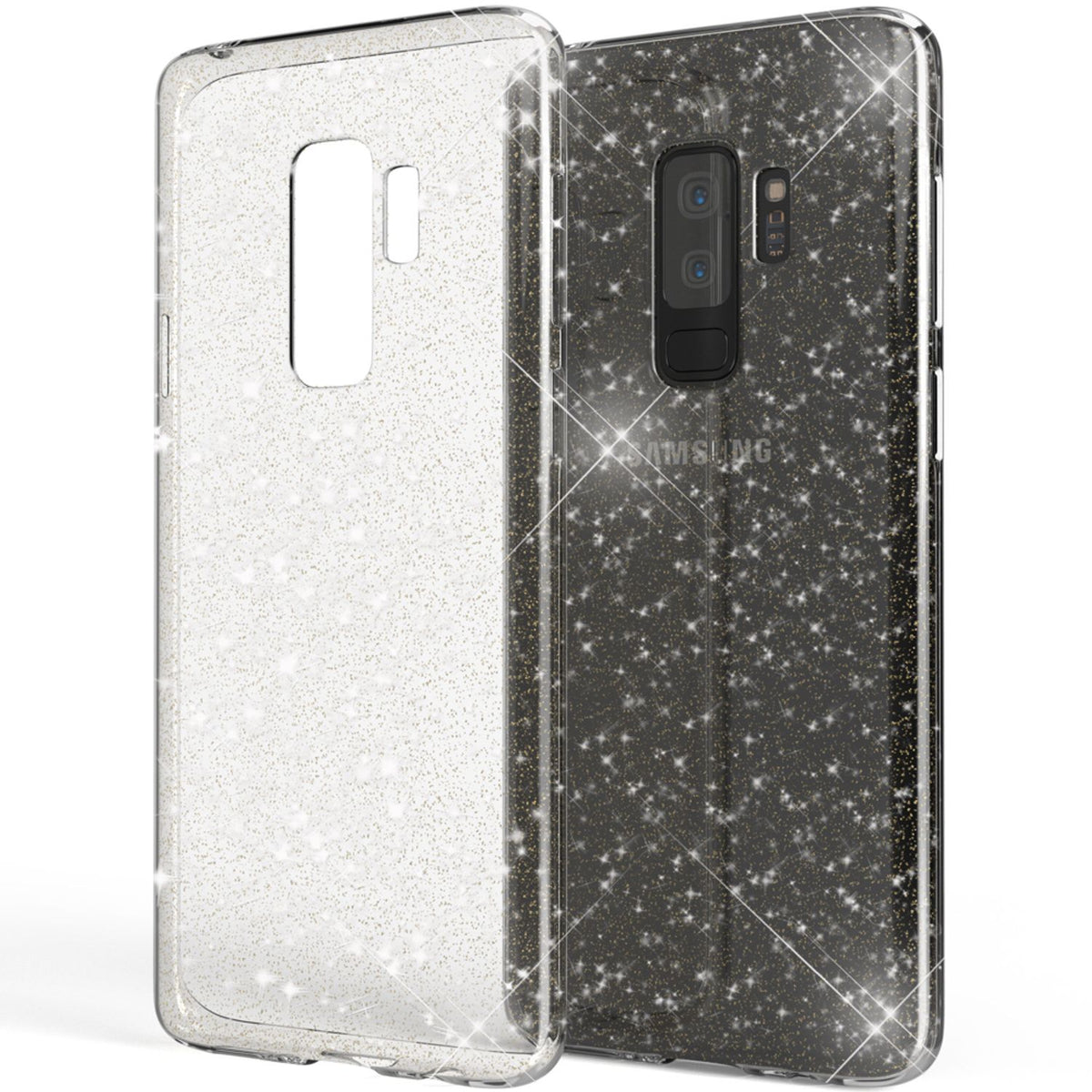 NALIA Glitzerhülle für Samsung Galaxy S9 Plus – Funkelndes Silikon Case – DAZZLIN (Transparent & Stoßfest) – Marke aus Berlin