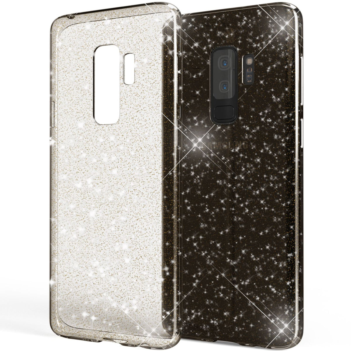 NALIA Glitzerhülle für Samsung Galaxy S9 Plus – Funkelndes Silikon Case – DAZZLIN (Transparent & Stoßfest) – Marke aus Berlin