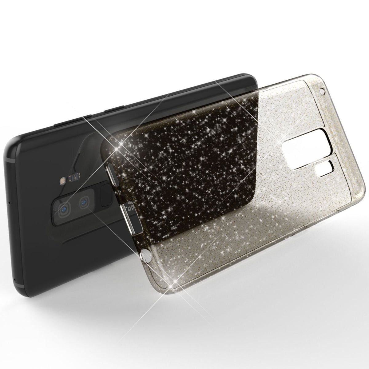 NALIA Glitzerhülle für Samsung Galaxy S9 Plus – Funkelndes Silikon Case – DAZZLIN (Transparent & Stoßfest) – Marke aus Berlin